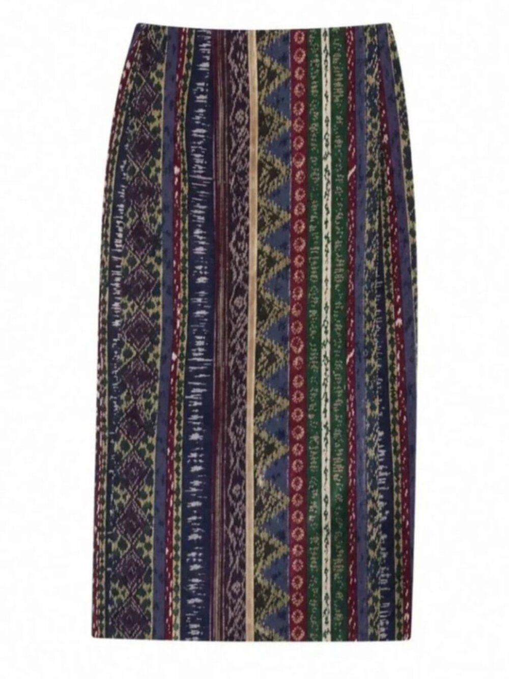 Printed Denim Maxi Skirt - Vintage USA